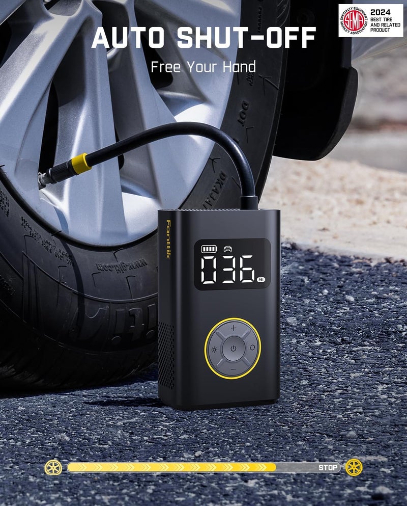 Fanttik X9 Pro Portable Tire Inflator for Compact Car, 1Min Fast Inflate Electric Bike Pump with Digital Tire Pressure Gauge, 150PSI Air Compressor for Electric Bikes, Motorcycle, Ball - Image 4